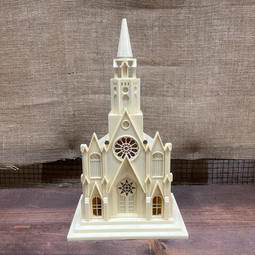 1950'S RAYLITE MUSICAL/LIGHTED CHURCH