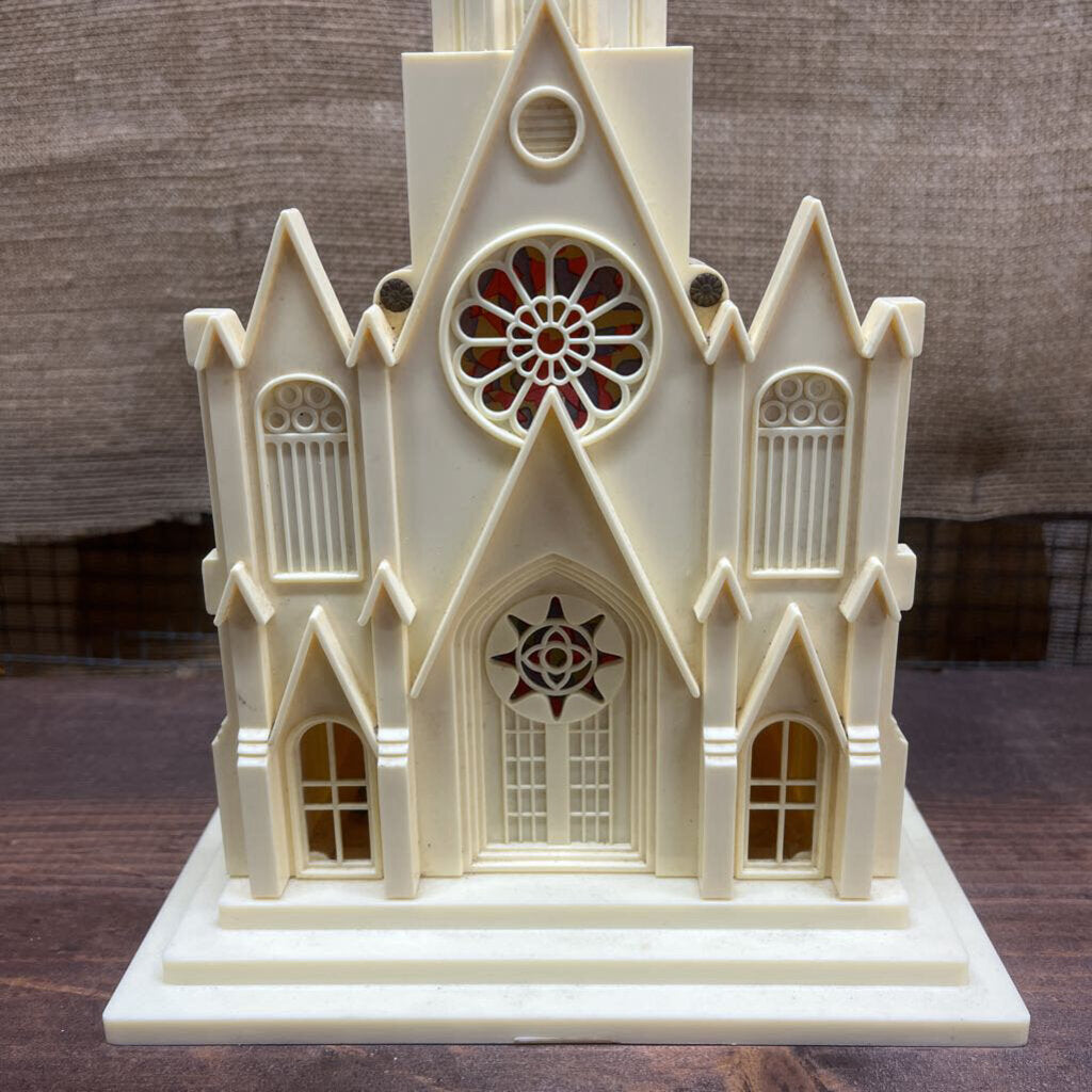 1950'S RAYLITE MUSICAL/LIGHTED CHURCH