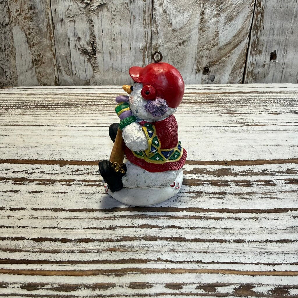 Baseball Snowman Ornament