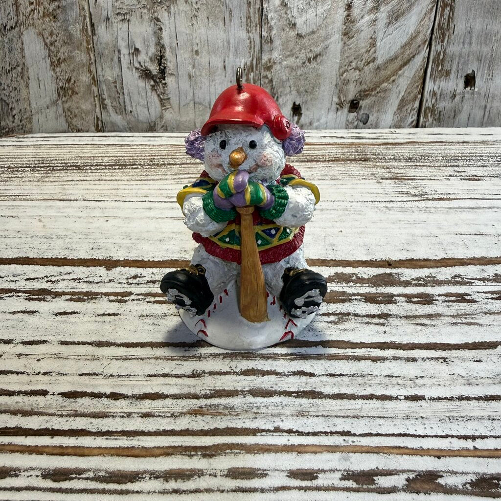 Baseball Snowman Ornament