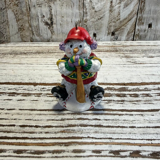 Baseball Snowman Ornament