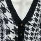 TORRID HOUNDSTOOTH BLK/WHT CARDIGAN SWEATER SZ 1