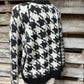 TORRID HOUNDSTOOTH BLK/WHT CARDIGAN SWEATER SZ 1