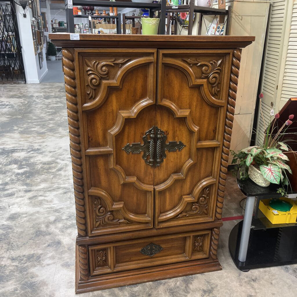 Spanish Mediterranean style armoire -Sold As Is