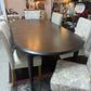 BASSETT FURNITURE DINING TABLE WITH 6 CHAIRS AND LEAF