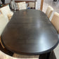 BASSETT FURNITURE DINING TABLE WITH 6 CHAIRS AND LEAF