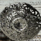 VTG SILVERTONE FILIGREE BROOCH BLACK STONES