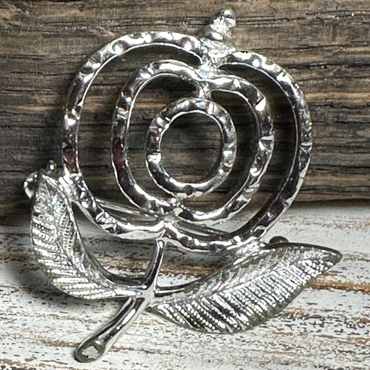 Vtg Sarah Coventry Silvertone Apple Brooch