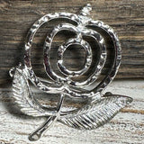 VTG SARAH COVENTRY SILVERTONE APPLE BROOCH