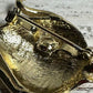 VTG GOLDTONE STYLIZED RED EYED FISH BROOCH