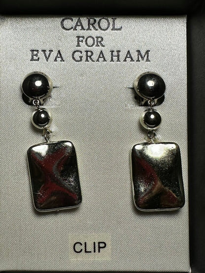 NEW OLD STOCK EVA GRAHAM SILVERISH EARRINGS