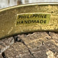 VTG BLUE MOP INLAY BRASS BANGLE BRACELET