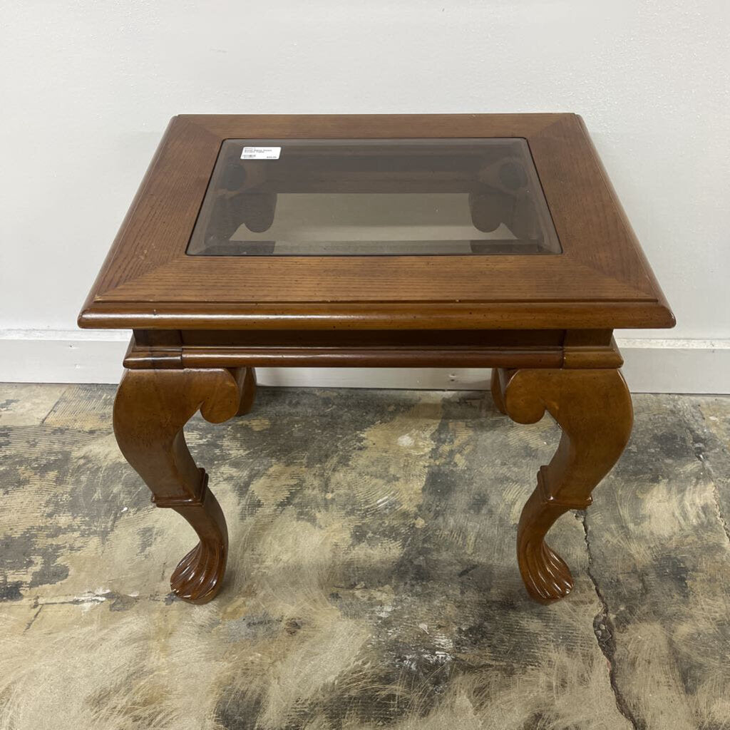 Small Glass Insert Accent Table