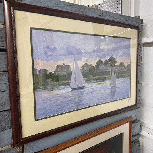 SIGNED SAILBOATS FRAMED ART