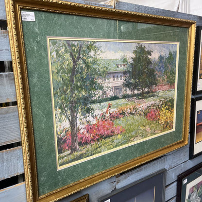 Signed Natural beauty Garden Scene Framed Art