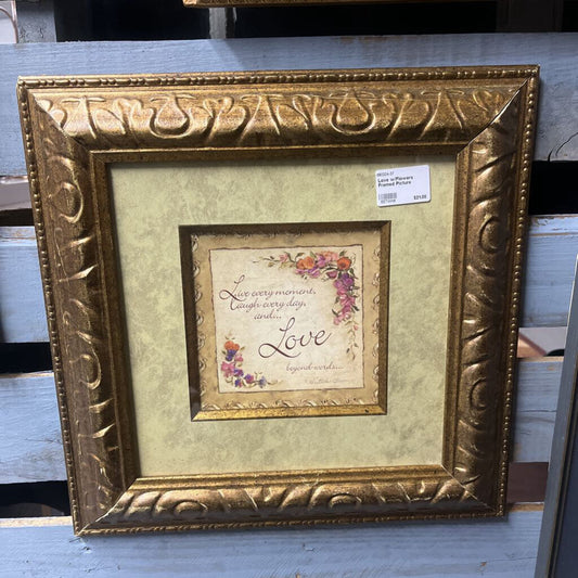 Love w/Flowers Framed Picture