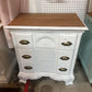 Three Drawer White Nightstand