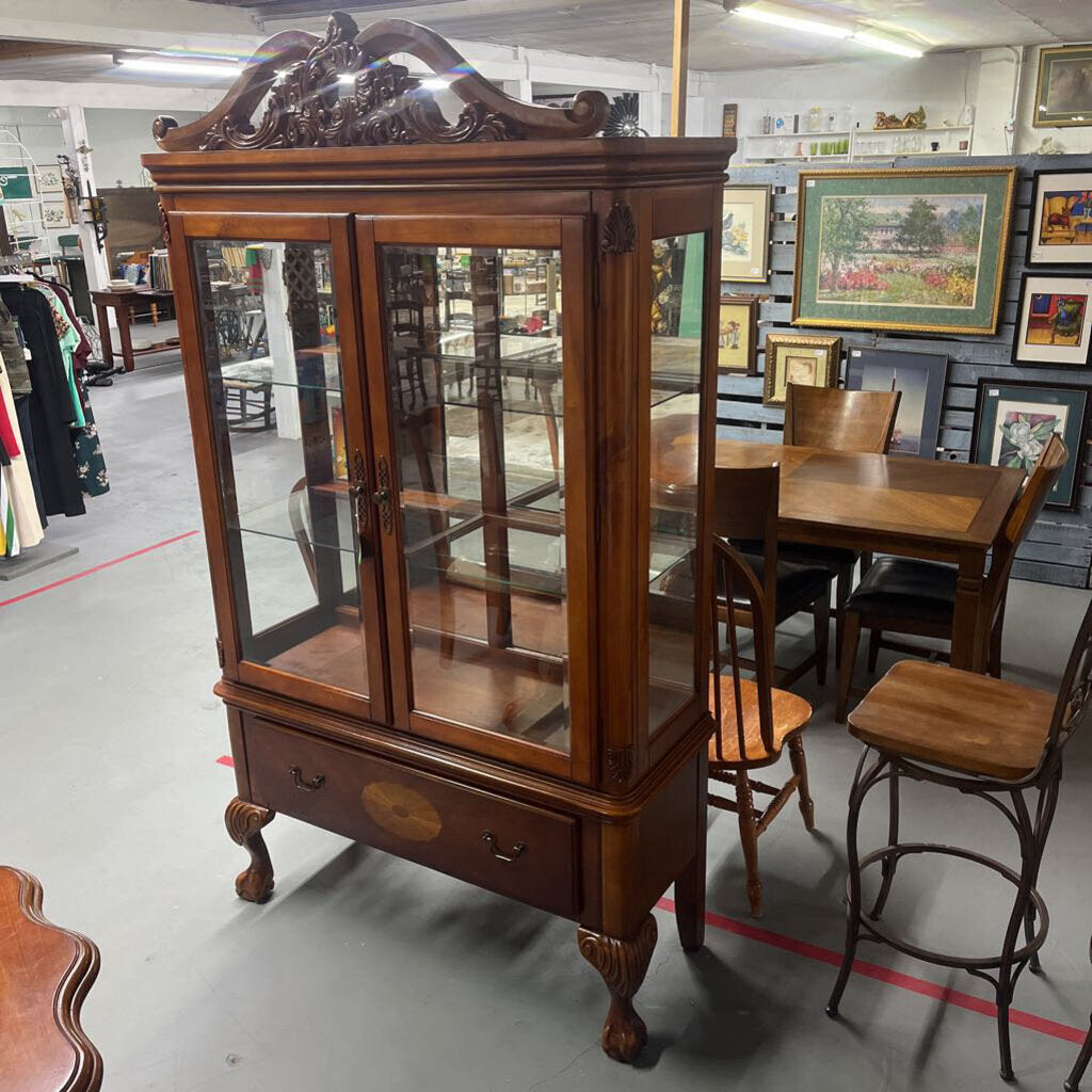 Claw Foot Full View Curio/China Cabinet