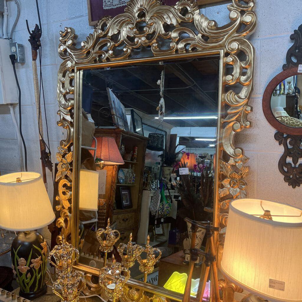 Heavy Goldtone mirror
