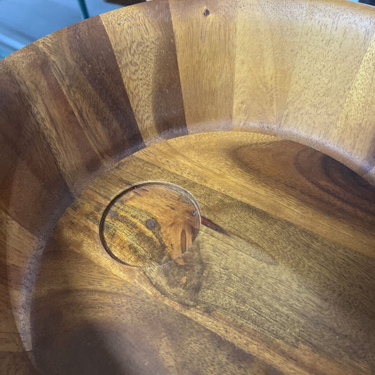 B. Smith Acacia Wood Large Salad Bowl