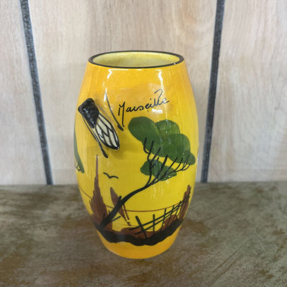 Vintage French Albert Fermat Cicada Vase