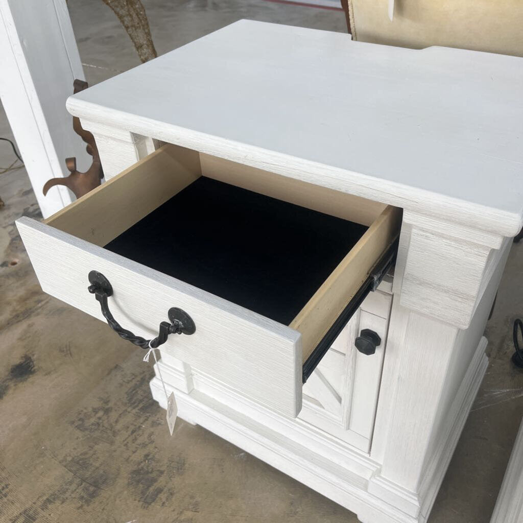 Pair of White Farmhouse Nightstands