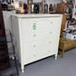 VINTAGE 4 DRAWER CHEST /DRESSER (WHITE W/ CRYSTAL PULLS)