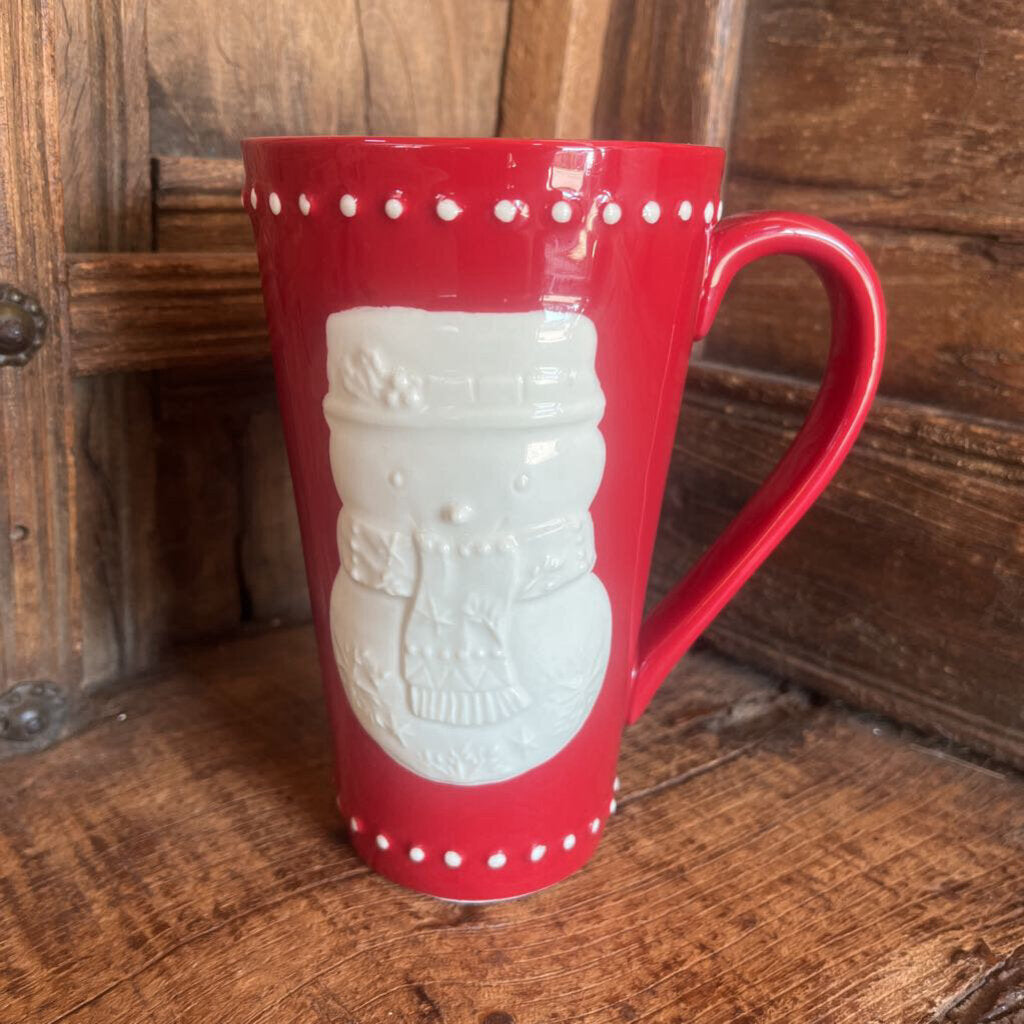 Hallmark Tall Red Snowman Christmas Mug