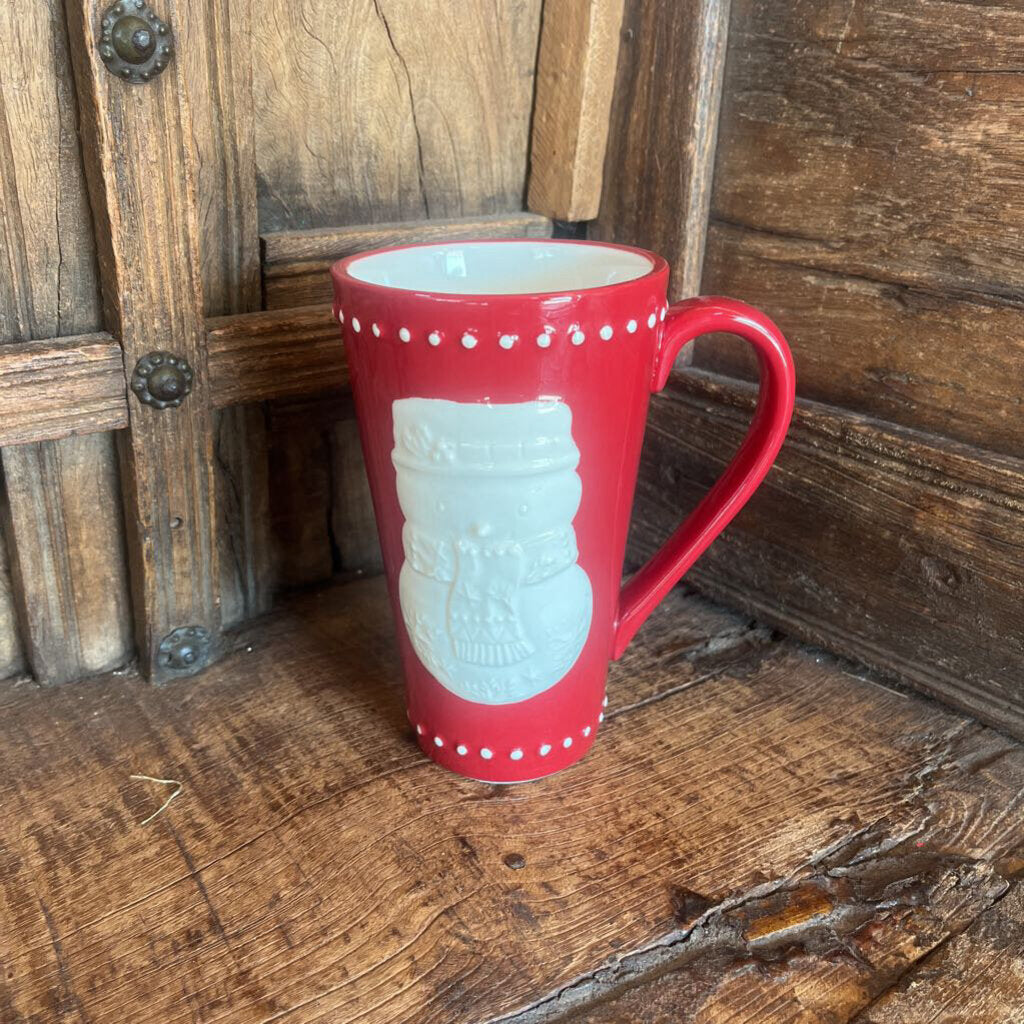 Hallmark Tall Red Snowman Christmas Mug
