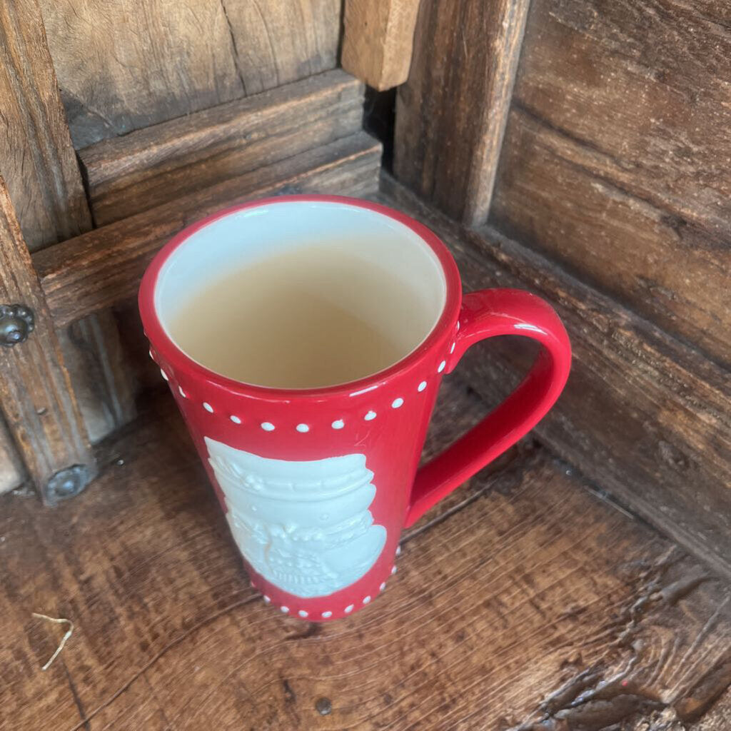 Hallmark Tall Red Snowman Christmas Mug