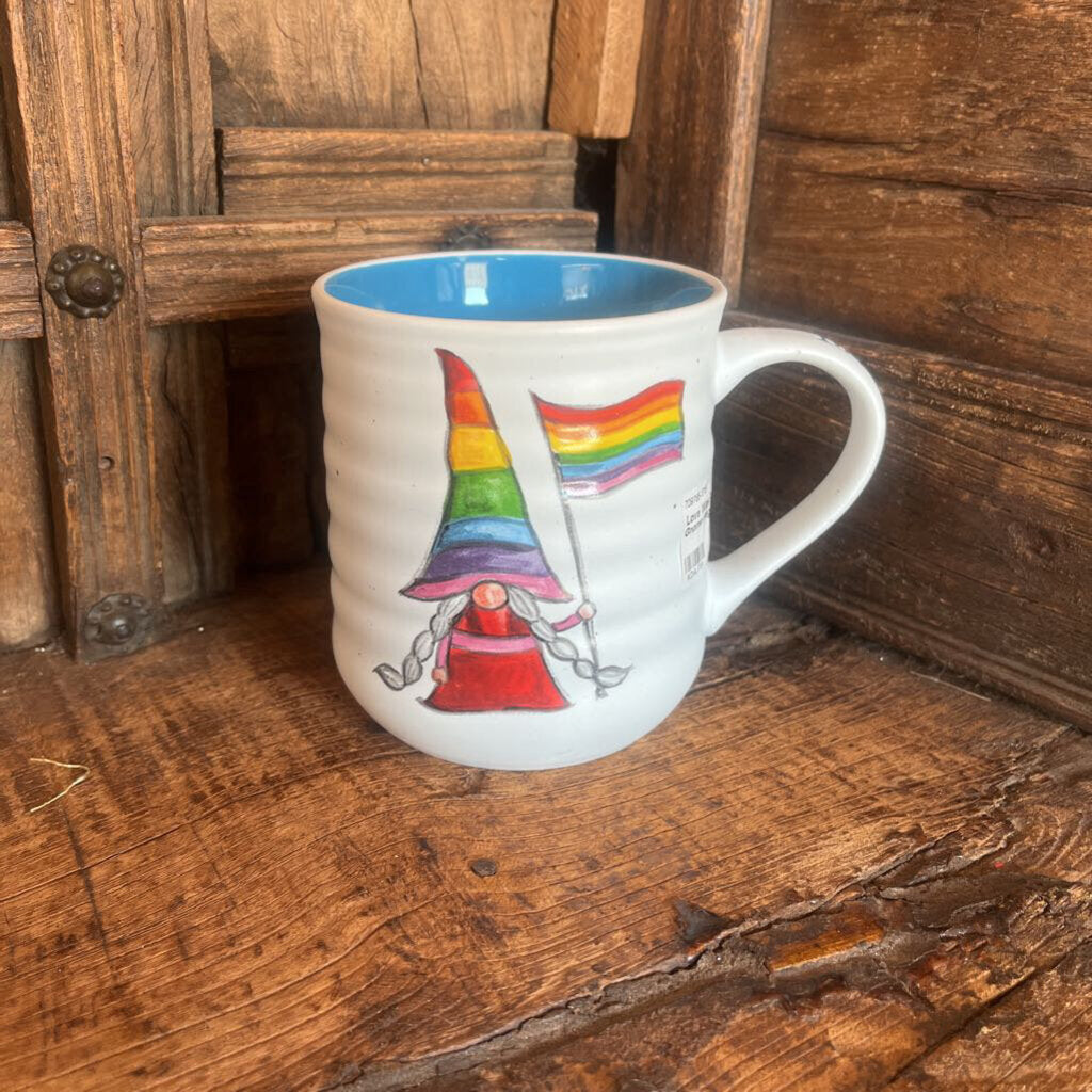 Love Wins Rainbow Gnome Flag Mug