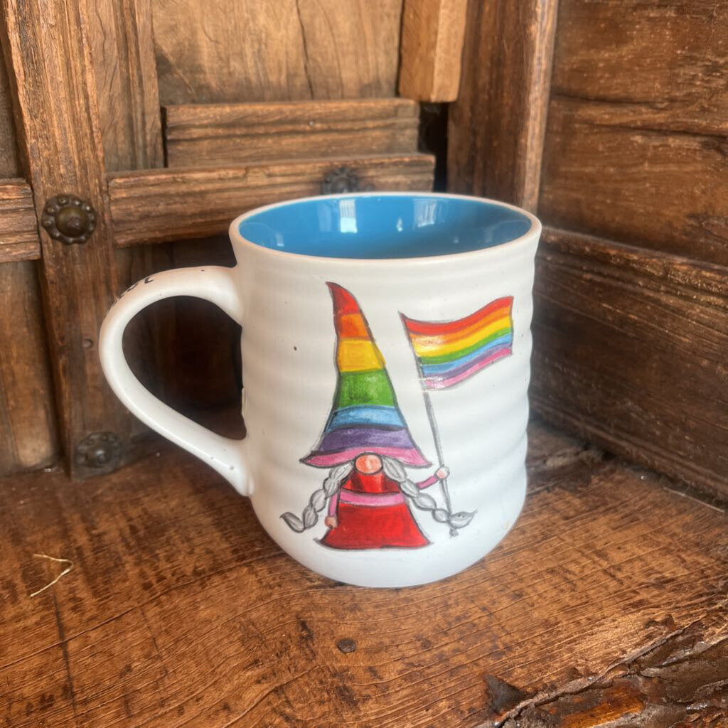 Love Wins Rainbow Gnome Flag Mug