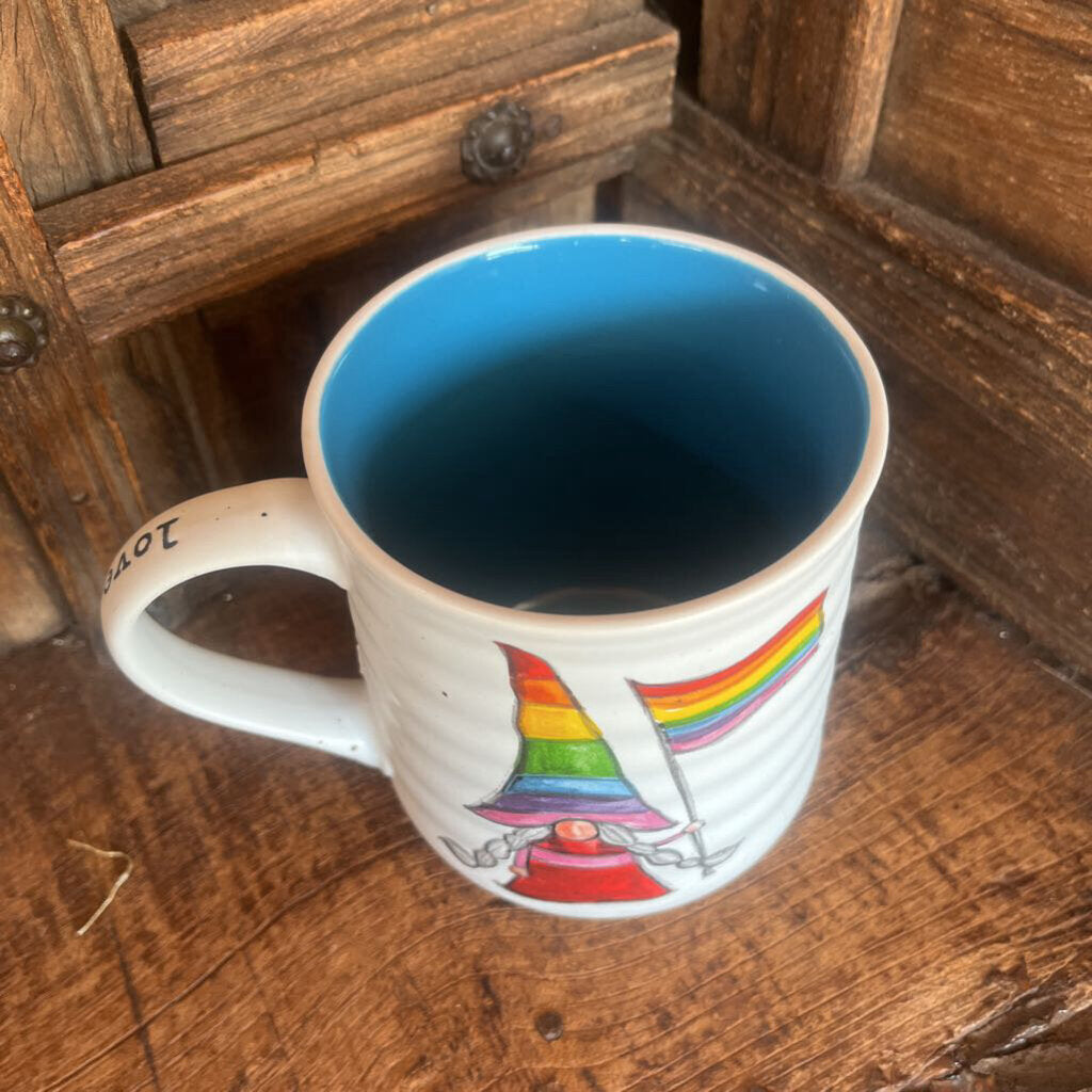 Love Wins Rainbow Gnome Flag Mug