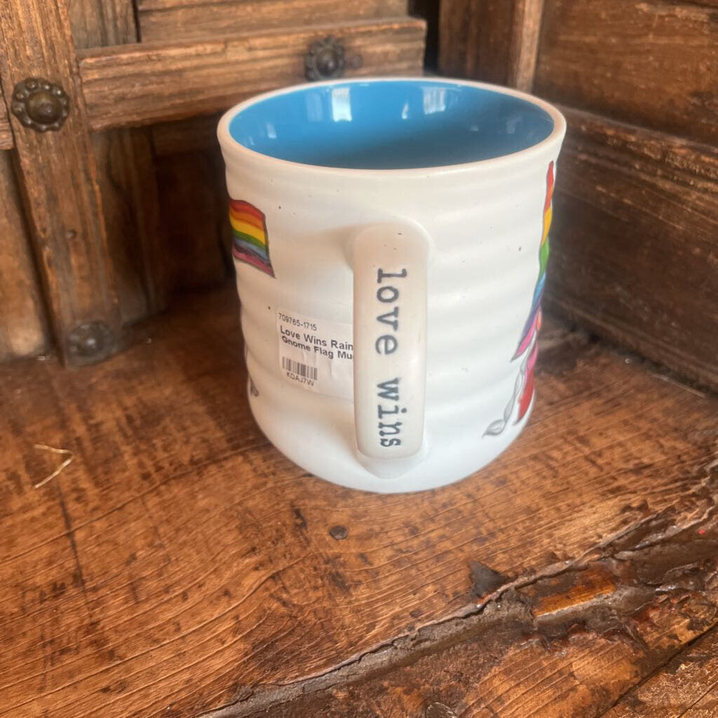 Love Wins Rainbow Gnome Flag Mug