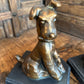 PAIR OLD TERRIER BRONZED BOOKENDS