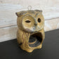 PIERCED CERAMIC OWL CANDLE HOLDER