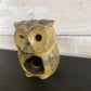 PIERCED CERAMIC OWL CANDLE HOLDER