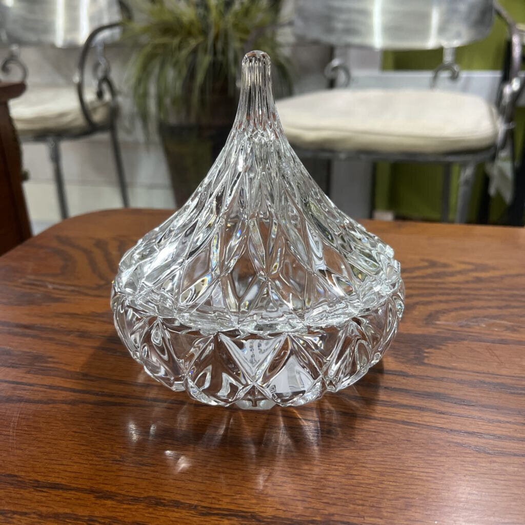 CRYSTAL HERSHEY KISSES CANDY DISH
