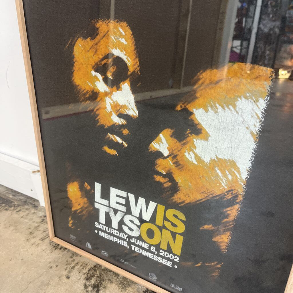 LEWIS TYSON SATURDAY, JUNE 8, 2002, MEMPHIS TN FRAMED XL SHIRT