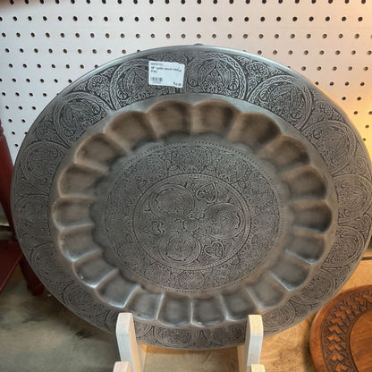 19" satin novel round tray