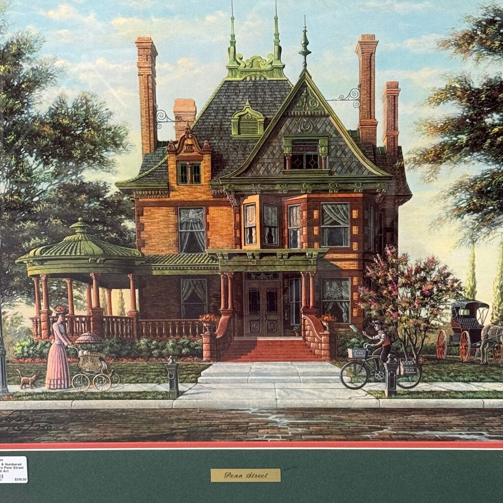 SIGNED & NUMBERED SOUDERS PENN STREET FRAMED ART