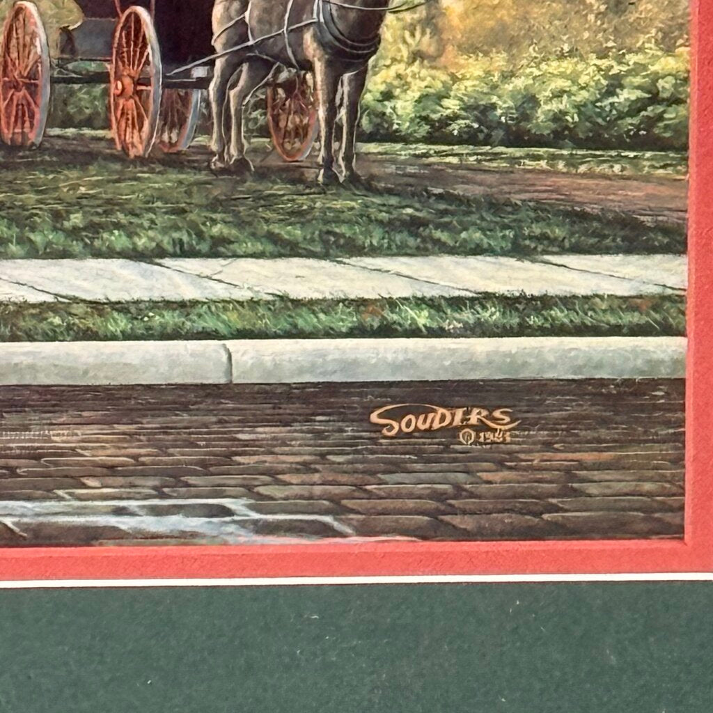 SIGNED & NUMBERED SOUDERS PENN STREET FRAMED ART