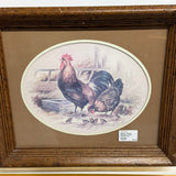 SIGNED MORRIS ROOSTER & HEN FRAMED ART