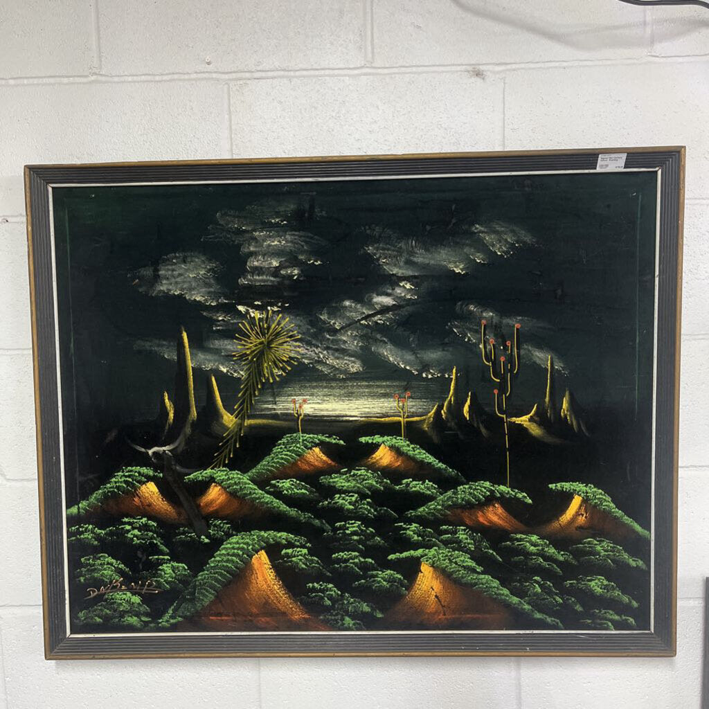SIGNED MID CENTURY VELVET PAINTING