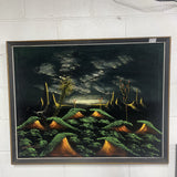 SIGNED MID CENTURY VELVET PAINTING