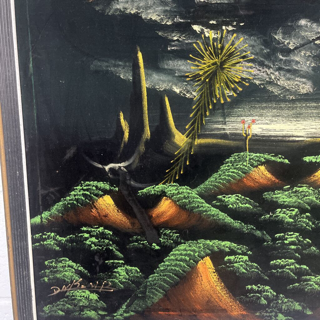 SIGNED MID CENTURY VELVET PAINTING