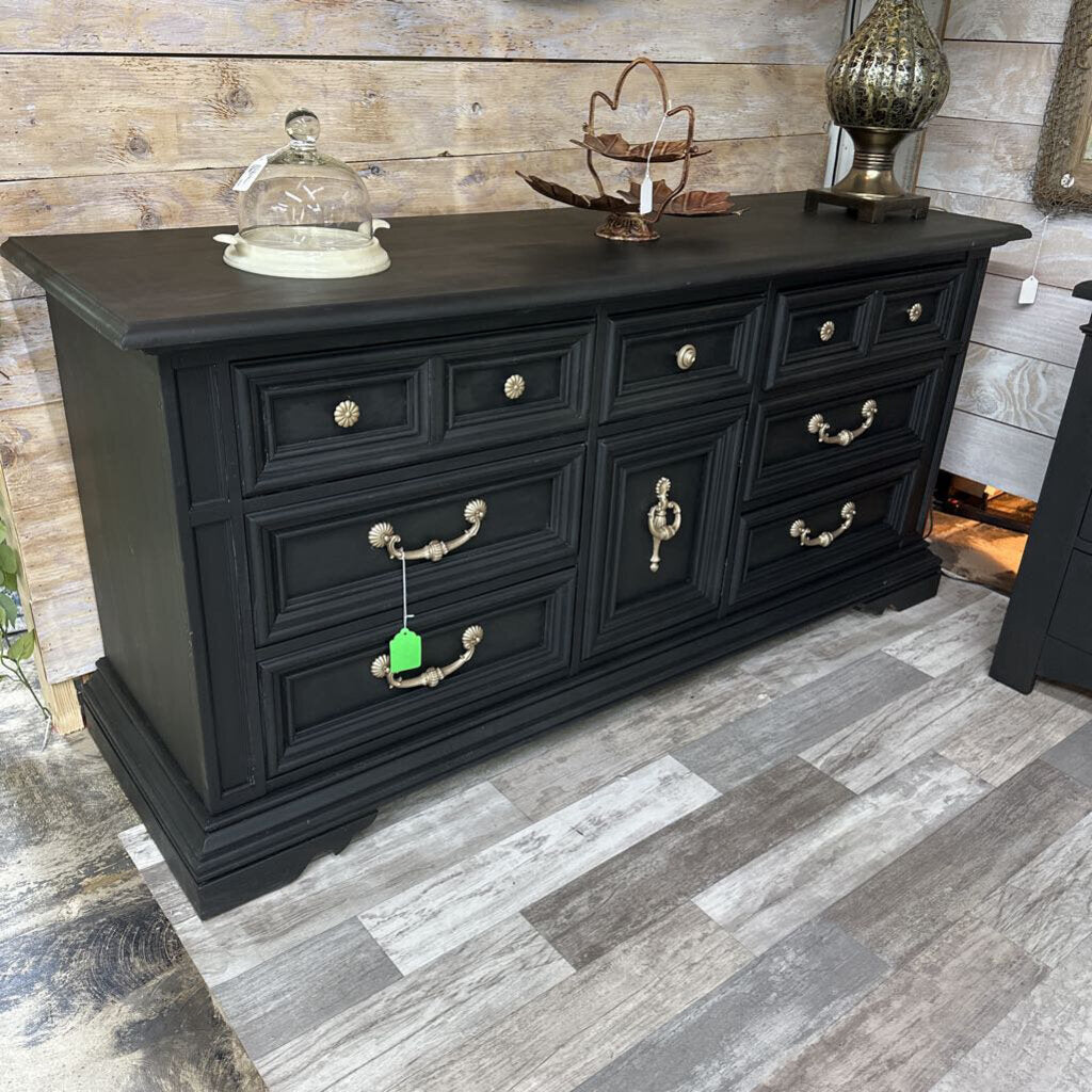 BLACK STANLEY 9 DRAWER MULTIPURPOSE DRESSER