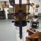 Old Wrought Iron Electric Amber Glass Wall Sconce