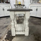 WHITE WOOD STONE SIDE TABLE