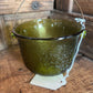 VTG GREEN ART GLASS CAULDRON W/HANDLE